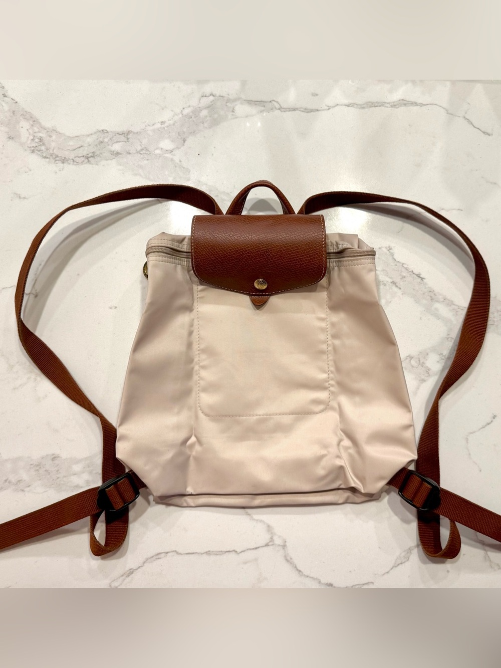 Longchamp Le Pliage Original Small Backpack – Paper Beige